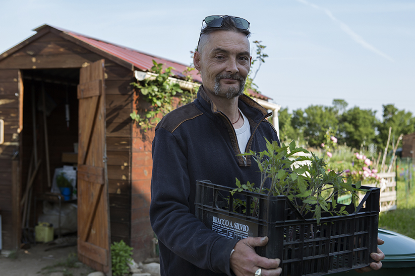 Franky, bénévole au jardin partagé de Brioude